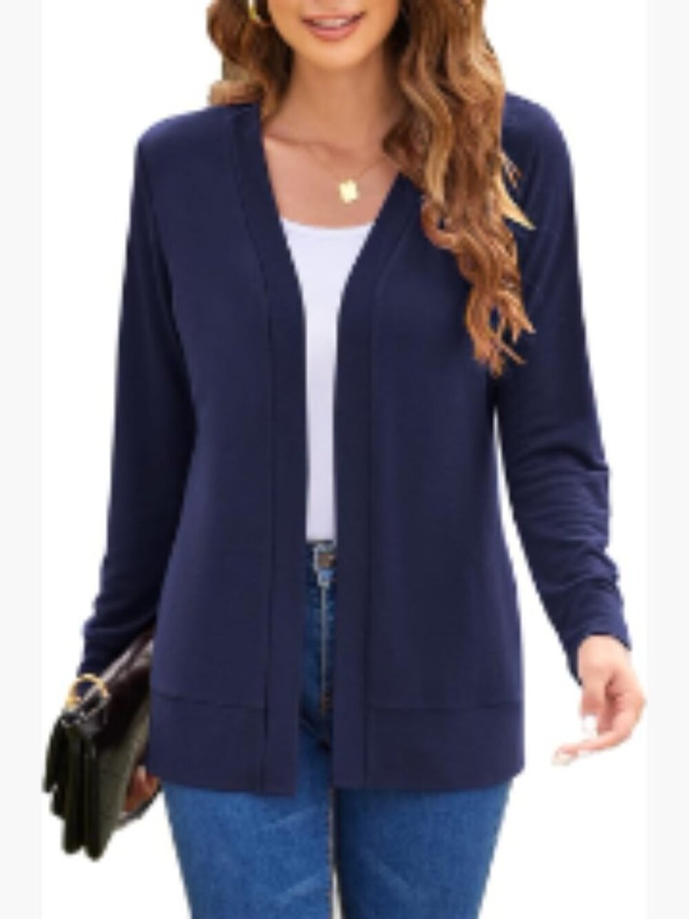 Lightweight Open Front Cardigan Long Sleeve Soft Knit Sweater
